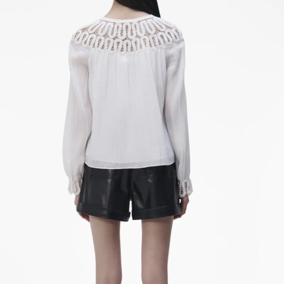 Simkhai Jonathan Simkhai long-sleeve blouse crocheted size S - Picture 3 of 4